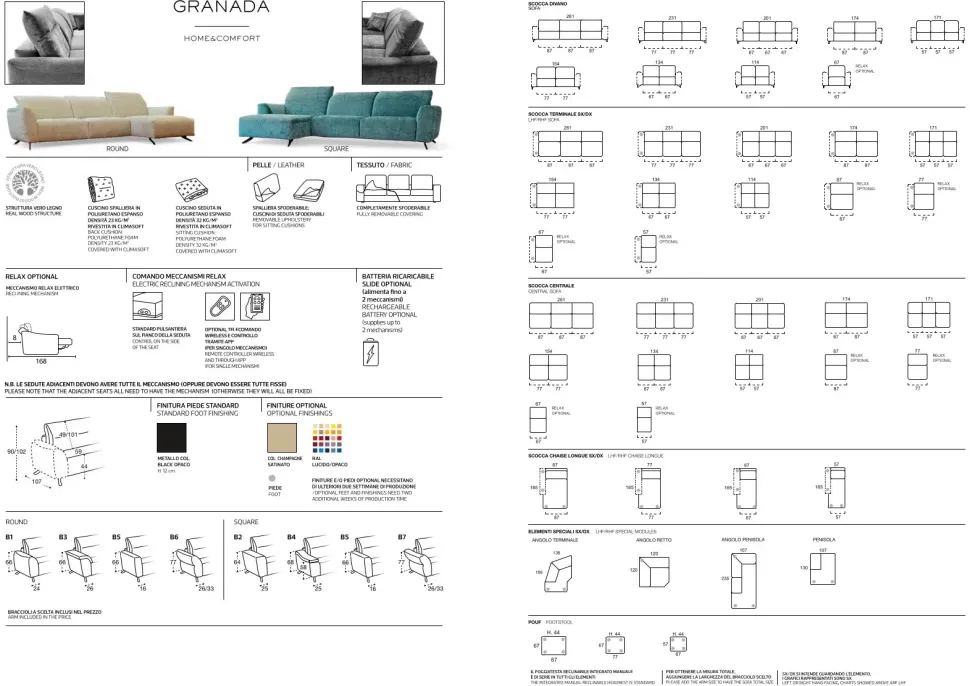 Divano Con penisola Granada Rosini ad un prezzo conveniente