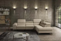 Divano con penisola in Microfibra Pechino Artigianale