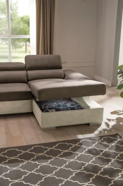 Divano con penisola in Microfibra Artigianale a prezzo scontato