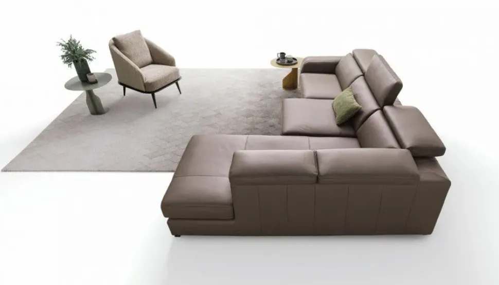 Divano con penisola in Pelle Le comfort a prezzo ribassato