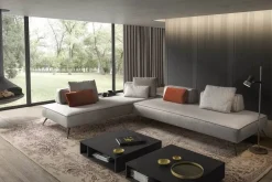 Divano con penisola in stile Design Con seduta fissa con forte sconto