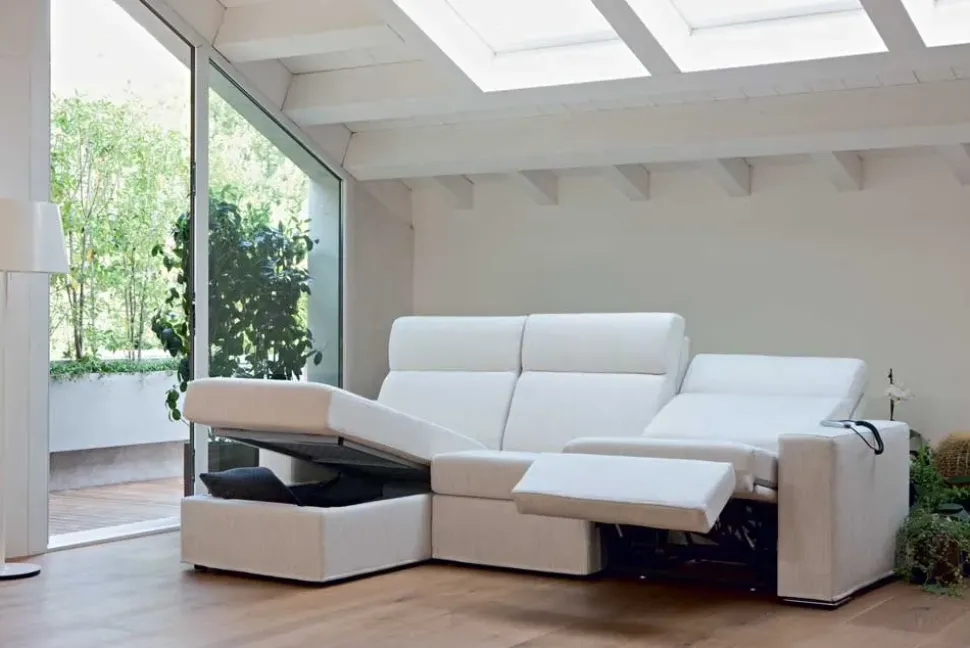 Divano con penisola in stile Design Con movimento relax a prezzi convenienti