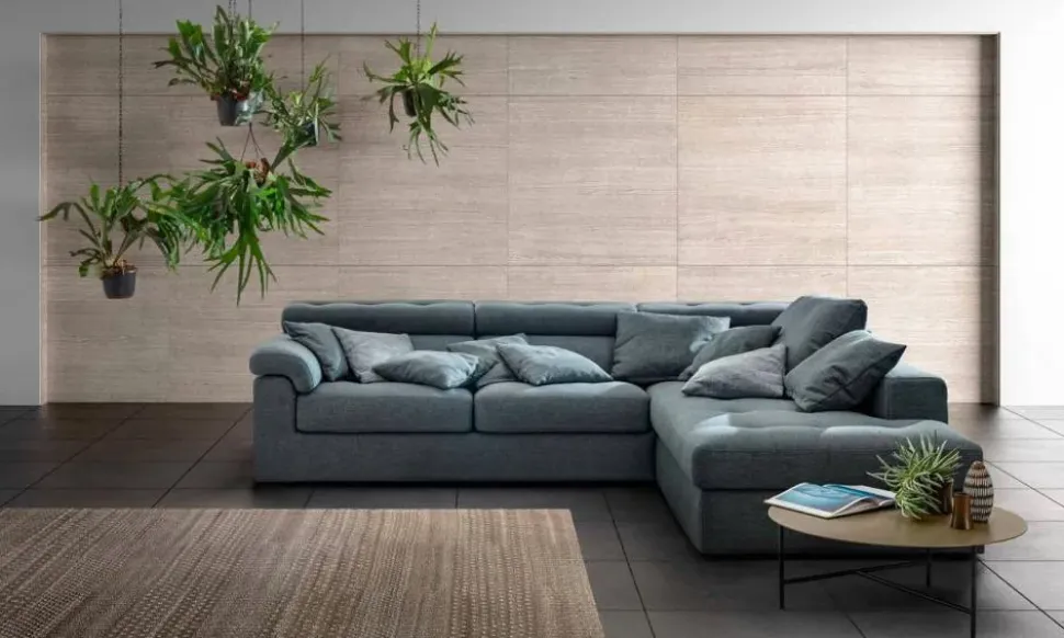 Divano con penisola in Tessuto Md work a prezzo scontato