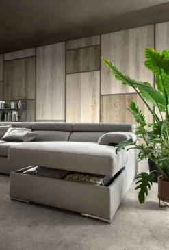 Divano con penisola in Tessuto Md work a prezzo scontato