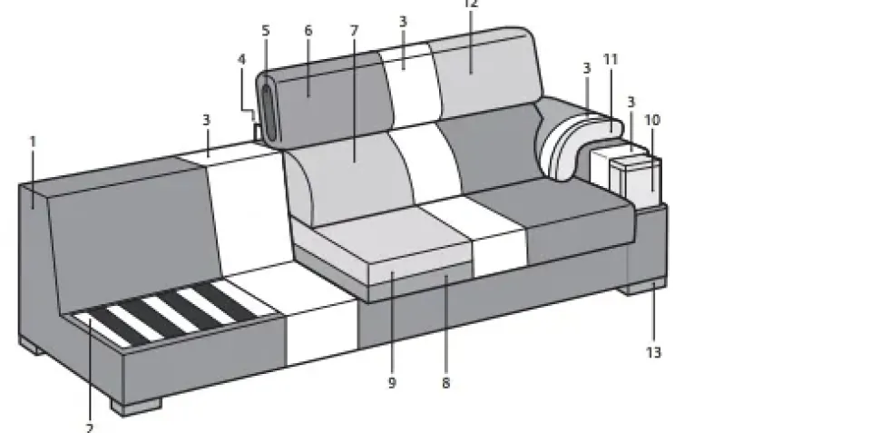 Divano con penisola in Tessuto Md work a prezzo scontato