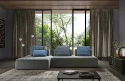 Divano con penisola in Tessuto Jest droll Samoa