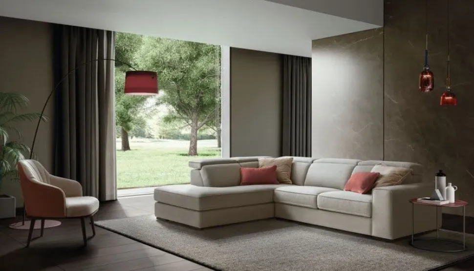 Divano con penisola in Tessuto Robert Le comfort