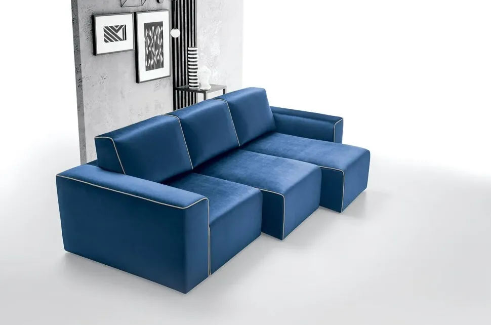 Divano con penisola in Tessuto Felis a prezzo ribassato