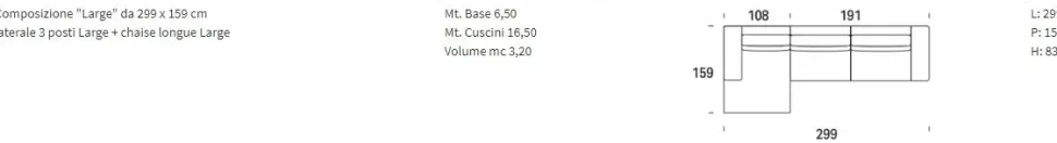 Divano con penisola in Tessuto Felis a prezzo ribassato