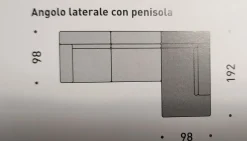 Divano con penisola Miami Fabbri salotti in OFFERTA - 40%