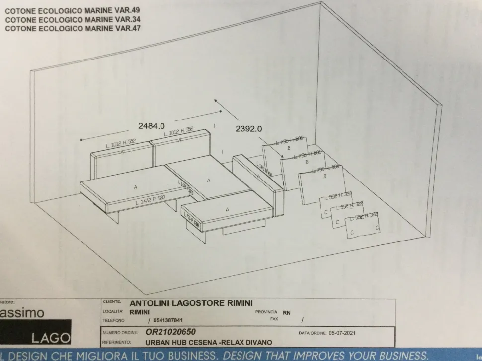 Divano con penisola modello Air di Lago in offerta