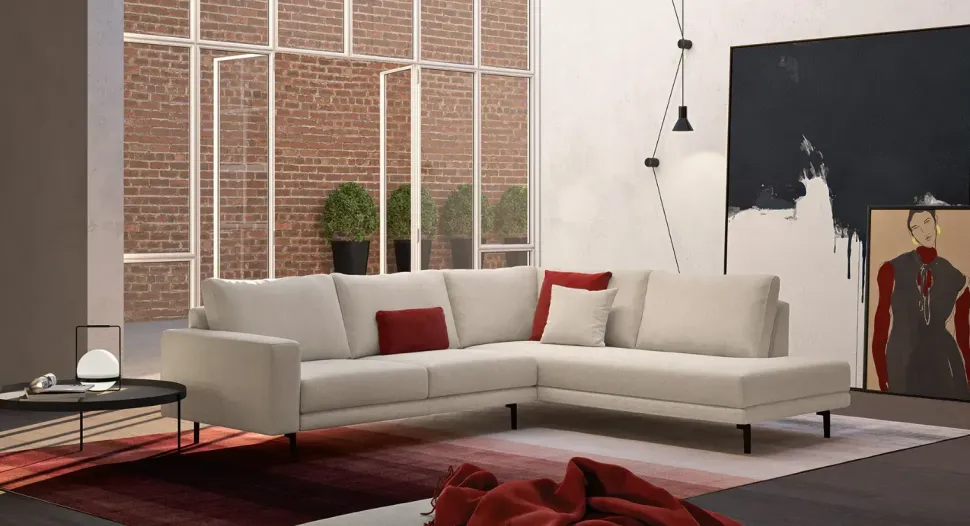 Divano con penisola modello Forest di Doimo salotti con forte sconto