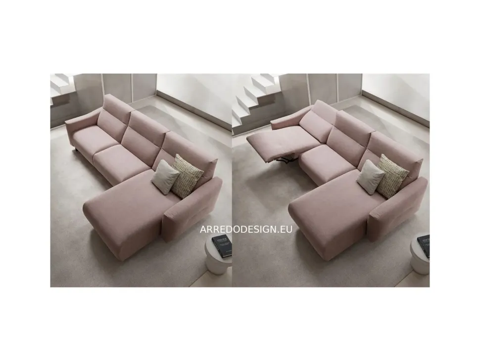 Divano con penisola Samuel Doimo salotti a PREZZO OUTLET scontato del 35%