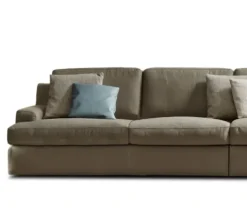 Divano con penisola tessuto modello Oxford regular di Rosini