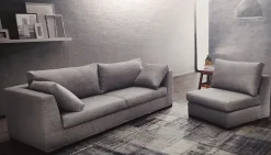 Divano con penisola tessuto in poliuretano  Fabbri salotti in Offerta Outlet