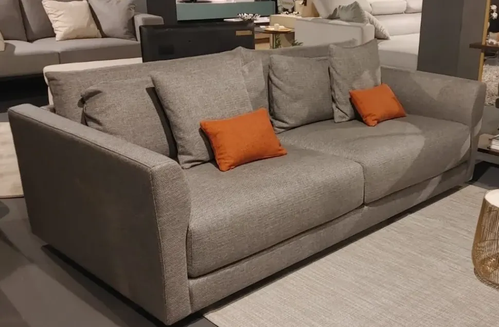 Divano cox by domingo salotti tessuto in misto piuma Artigianale a prezzo Outlet