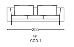 Divano da 4 posti modello Kamy di Musa salotti scontato