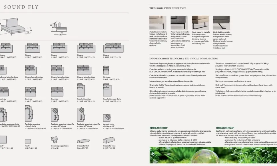 Divano da 5 posti modello Sound fly penisola di Samoa scontato