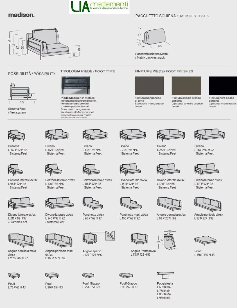 Divano da 4 posti modello Madison di Samoa scontato