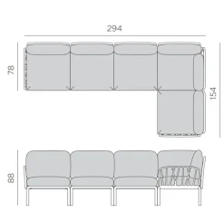 Divano da giardino Nardi outdoor Divano modulare komodo 5  con un ribasso esclusivo