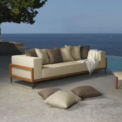 Divano da giardino Talenti outdoor Cleo teak sofa cm 230 ecru' A PREZZI OUTLET