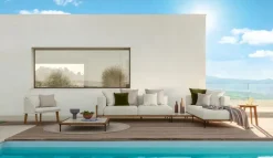 Divano da giardino Talenti outdoor Cleo teak sofa cm 230 ecru' A PREZZI OUTLET