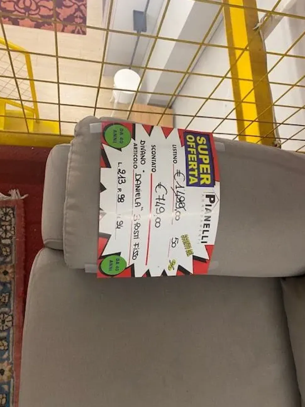 Divano Daniela afo sofà in Tessuto non sfoderabile di Artigianale scontato 50%