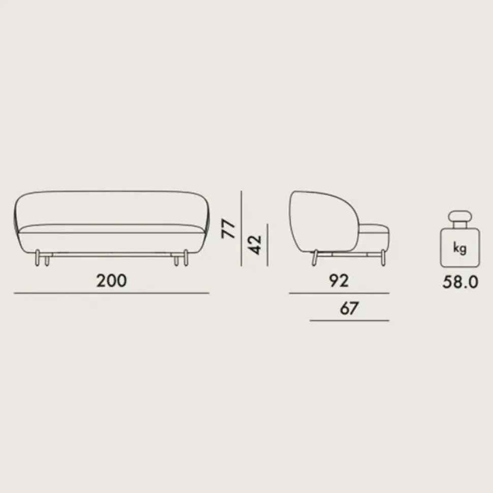 Divano design tessuto Lunam di Kartell con sconto del - 18%