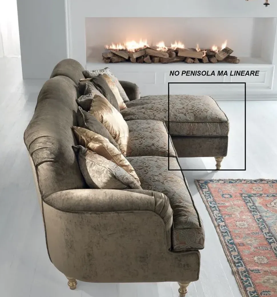 Divano Divano luxury lineare tessuto in misto piuma Md work a prezzo Outlet