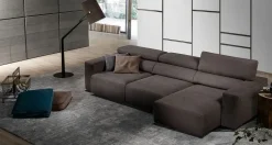 Divano Divano mod.bistrò con poggiatesta reclinabili e sedute estraibili in promo-sconto del 50% in Tessuto sfoderabile  di Excò scontato 48%