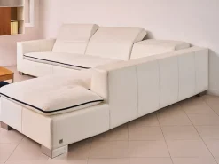 Divano Enrico coveri pelle in misto piuma  Epoque in Offerta Outlet