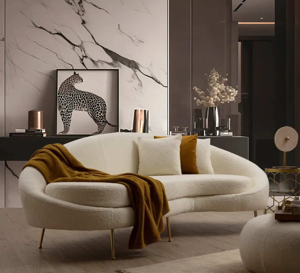 Divano Eses bouclette Pedretti a&c a PREZZO OUTLET scontato del 40%