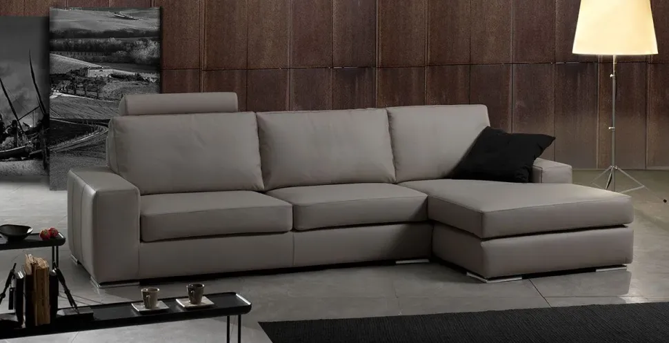 Divano Excò Divano mod.simon rivestito in pelle fiore in promo-sconto del 50% PREZZI OUTLET sconto 50%