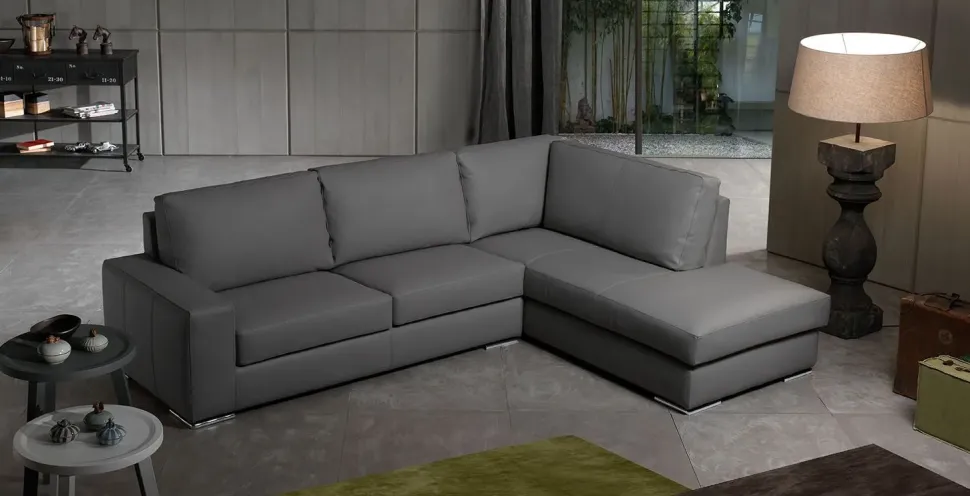 Divano Excò Divano mod.simon rivestito in pelle fiore in promo-sconto del 50% PREZZI OUTLET sconto 50%