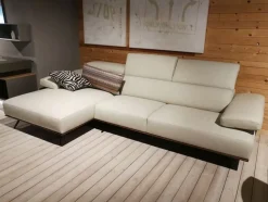 Divano in pelle con penisola New york Alpa Salotti a prezzo Outlet