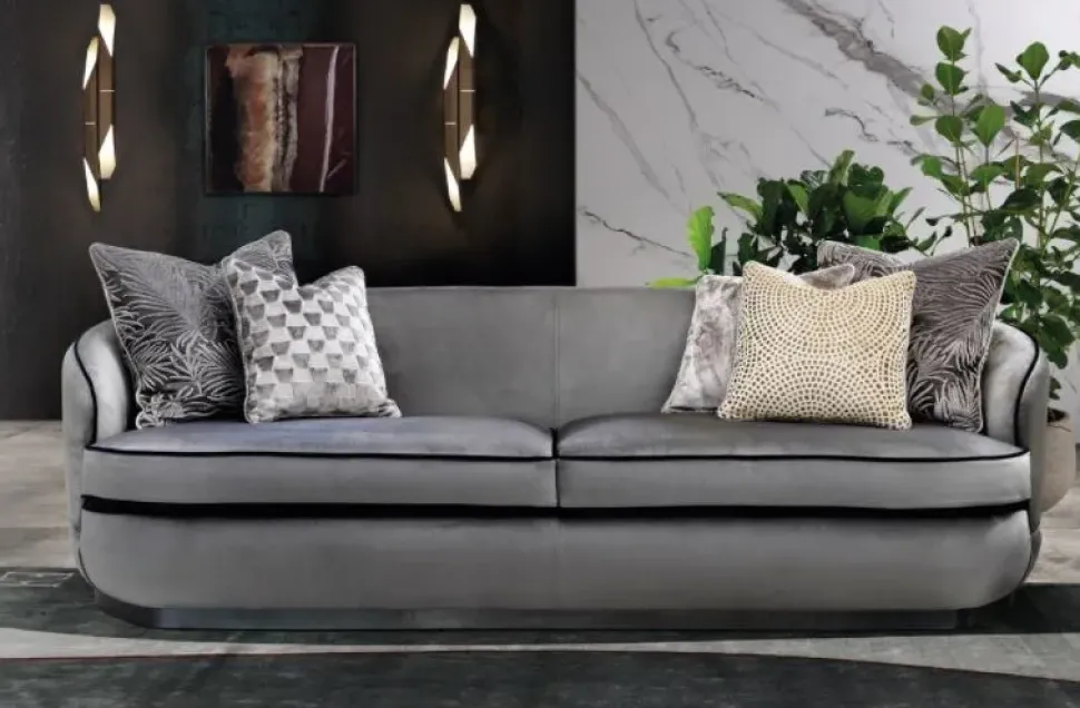 Divano in Tessuto Divano velluto e acciaio Md work