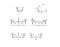 Divano in Tessuto stile classico modello Divano classico veneziano diversi rivestimenti scontato - 38%