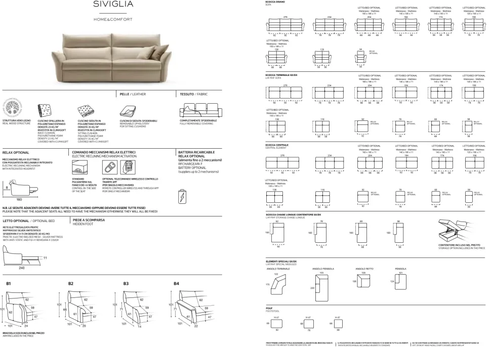 Divano in Tessuto stile design modello Siviglia scontato - 30%