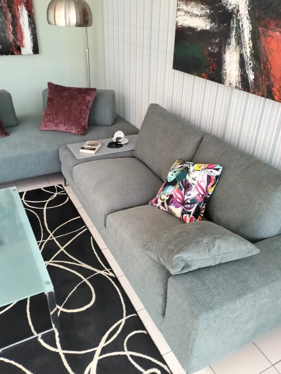 Divano in Tessuto stile design modello Tangram silver scontato - 42%