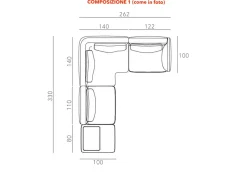 Divano in Tessuto stile moderno modello Kant scontato - 41%