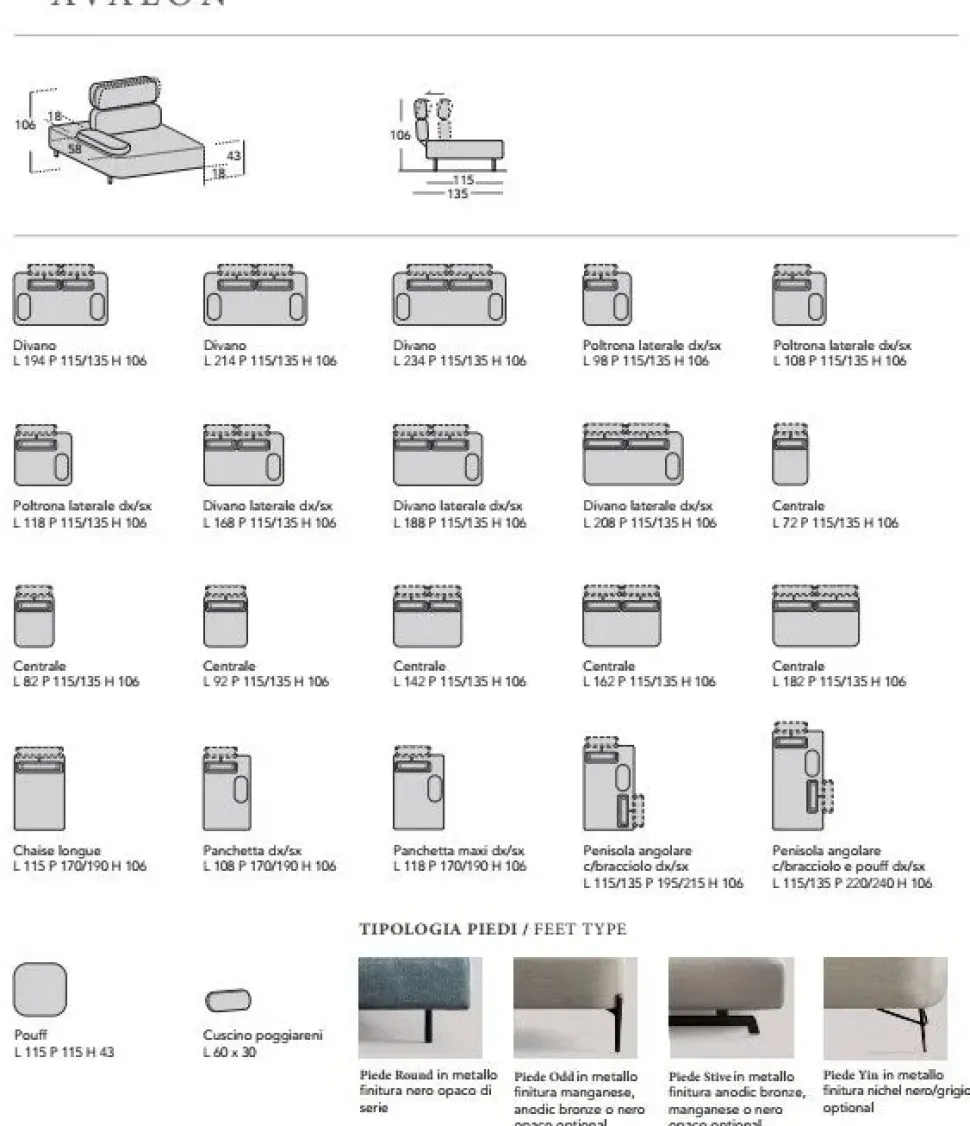 Divano in Tessuto stile moderno modello Avalon scontato - 35%