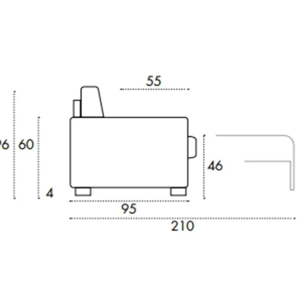 Divano letto Barbara Vis comoda in Tessuto a 1284€