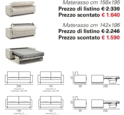 Divano letto Bk01 premium Bikappa in Tessuto a 1740€