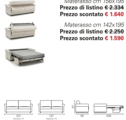 Divano letto Bk08premium Bikappa in Offerta Outlet