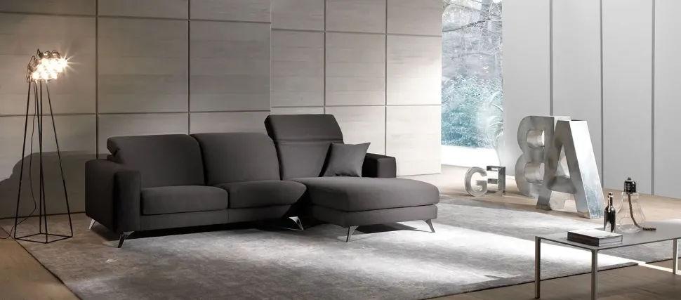 Divano Letto con penisola Divano mod.derek con chaise-longue in promo-sconto del 50% Excò ad un prezzo conveniente