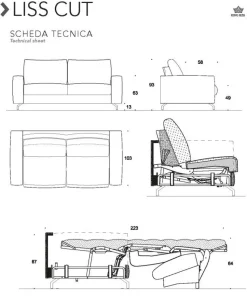 Divano letto modello Liss cut di Family bedding a prezzi convenienti