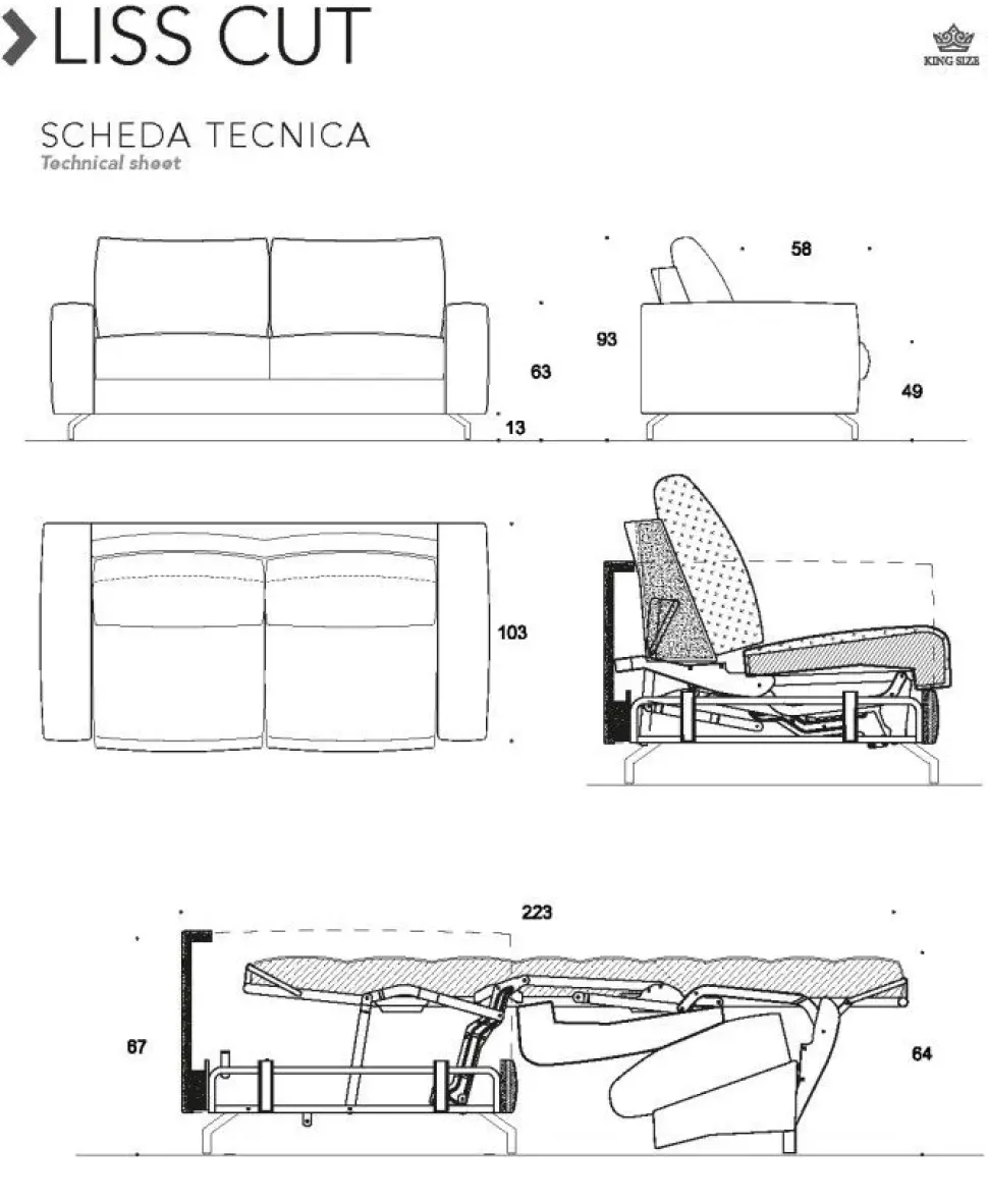 Divano letto modello Liss cut di Family bedding a prezzi convenienti