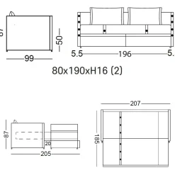 Divano letto tessuto in poliuretano  Dienne salotti a prezzo Outlet