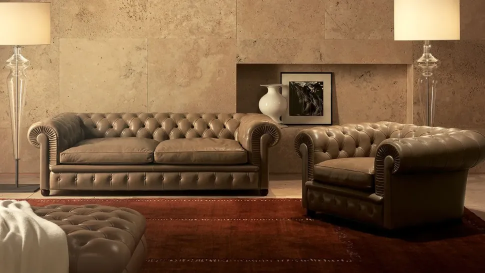 Divano Lineare a 3 posti Chester one di Poltrona frau: prezzo su richiesta