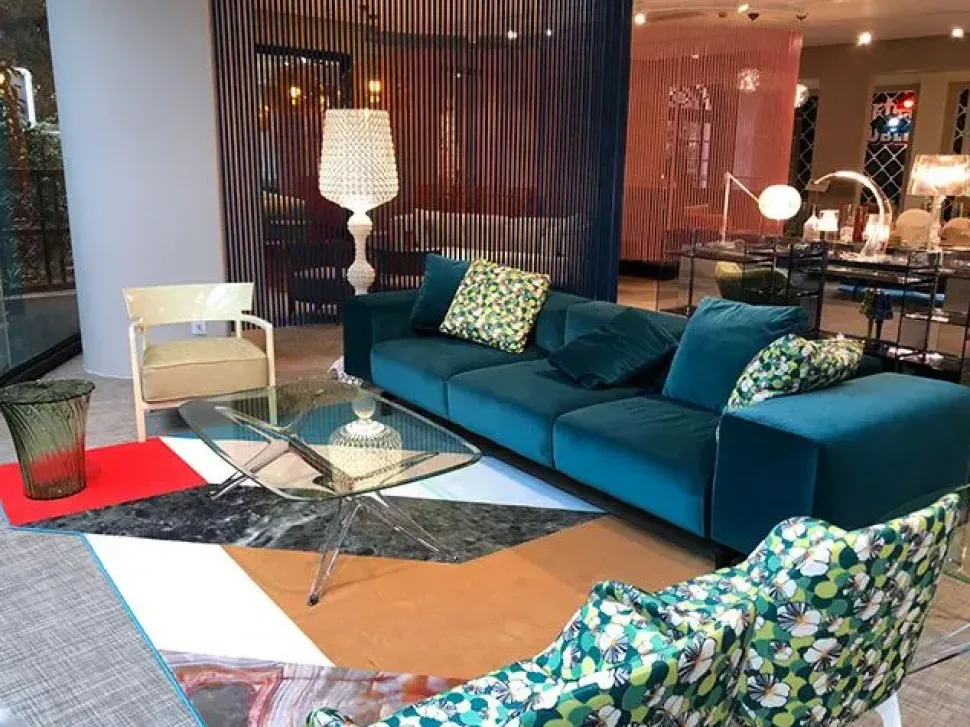 Divano Lineare in Tessuto sfoderabile Largo di Kartell